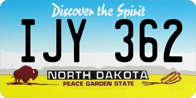 ND license plate IJY362