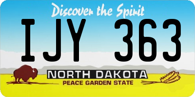ND license plate IJY363