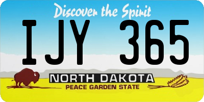 ND license plate IJY365