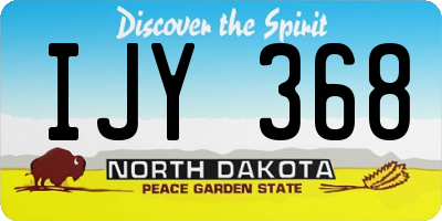 ND license plate IJY368