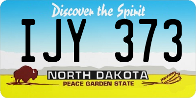 ND license plate IJY373