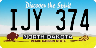 ND license plate IJY374