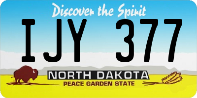 ND license plate IJY377