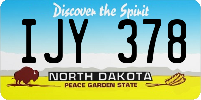 ND license plate IJY378