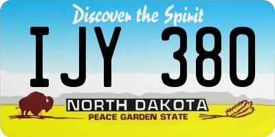 ND license plate IJY380