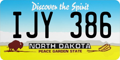 ND license plate IJY386