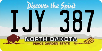 ND license plate IJY387