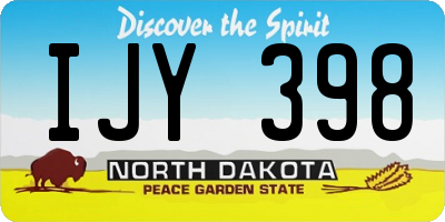 ND license plate IJY398