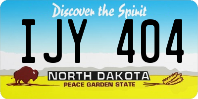 ND license plate IJY404