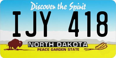 ND license plate IJY418