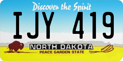 ND license plate IJY419