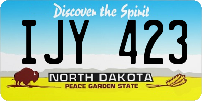 ND license plate IJY423
