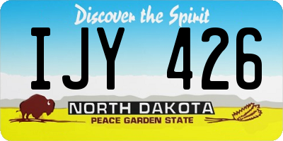 ND license plate IJY426