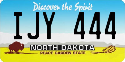 ND license plate IJY444