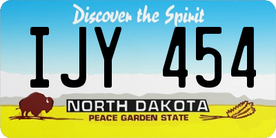 ND license plate IJY454