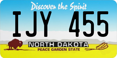 ND license plate IJY455