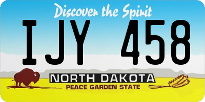 ND license plate IJY458