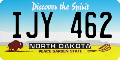 ND license plate IJY462