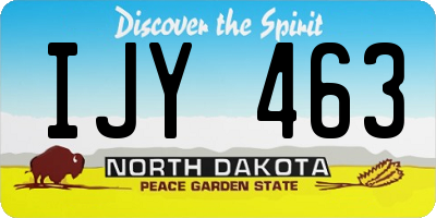 ND license plate IJY463