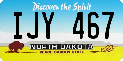 ND license plate IJY467