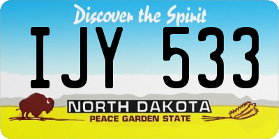 ND license plate IJY533