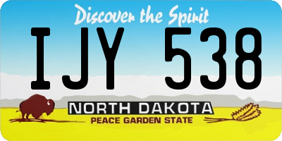 ND license plate IJY538