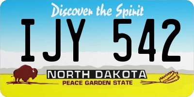 ND license plate IJY542