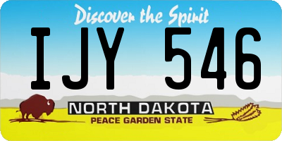 ND license plate IJY546