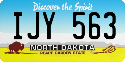 ND license plate IJY563