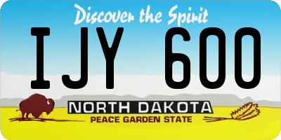 ND license plate IJY600
