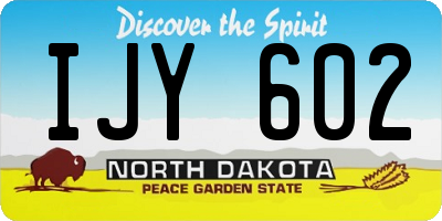 ND license plate IJY602