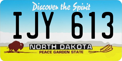 ND license plate IJY613