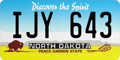 ND license plate IJY643