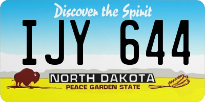 ND license plate IJY644