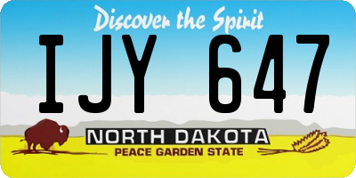 ND license plate IJY647