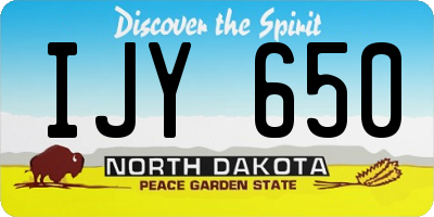 ND license plate IJY650