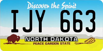 ND license plate IJY663