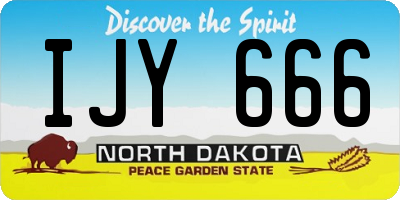 ND license plate IJY666