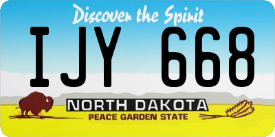 ND license plate IJY668