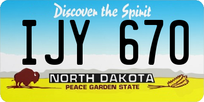 ND license plate IJY670