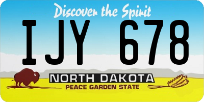ND license plate IJY678