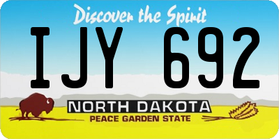 ND license plate IJY692