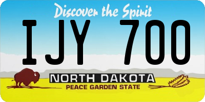 ND license plate IJY700