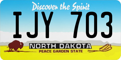 ND license plate IJY703