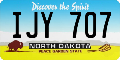 ND license plate IJY707