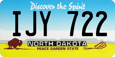 ND license plate IJY722