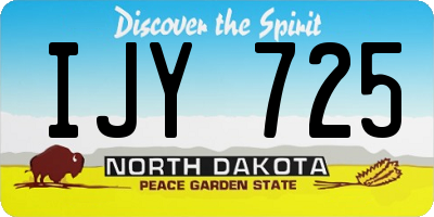 ND license plate IJY725