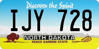 ND license plate IJY728