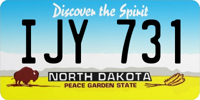 ND license plate IJY731