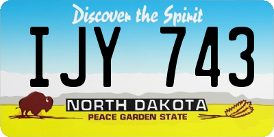 ND license plate IJY743